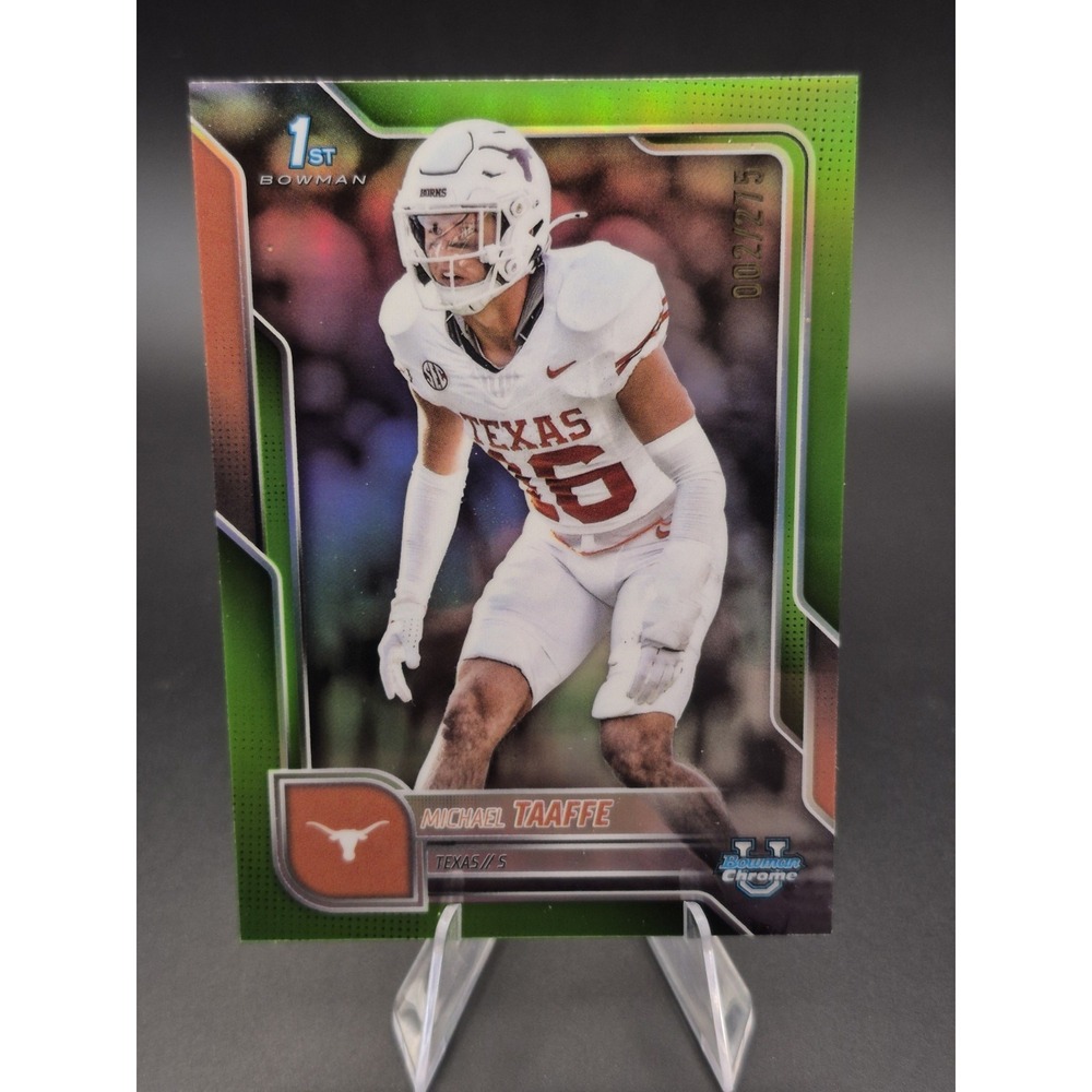2025 Bowman Chrome Michael Taaffe #100 1sr Bowman Lime Green Refractor /275